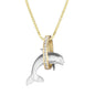 Honolulu Jewelry 14kt Diamond Dolphin Hoop Necklace