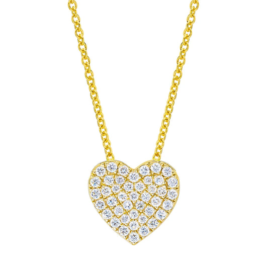 0.28 ctw VS2 Clarity, I Color Diamond 14kt Yellow Gold Heart Pendant