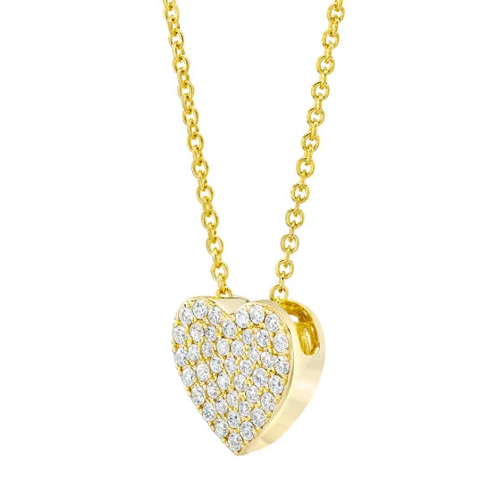 0.28 ctw VS2 Clarity, I Color Diamond 14kt Yellow Gold Heart Pendant