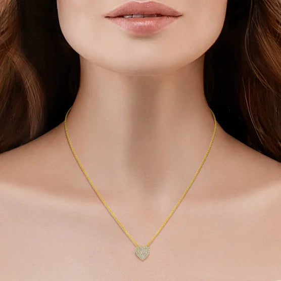 0.28 ctw VS2 Clarity, I Color Diamond 14kt Yellow Gold Heart Pendant