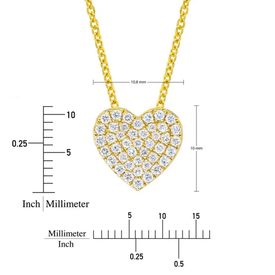 0.28 ctw VS2 Clarity, I Color Diamond 14kt Yellow Gold Heart Pendant