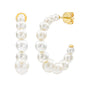 2.5-6mm Graduated Pearl 14kt Yellow Gold Hoop Earrings
