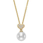 8-8.5mm Pearl & Diamond 14kt Yellow Gold Pendant