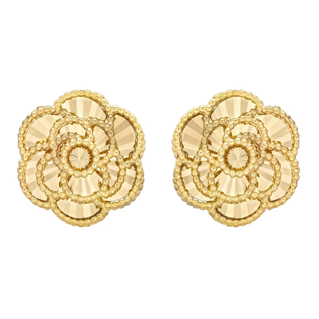 14kt Yellow Gold Rose Stud Earrings