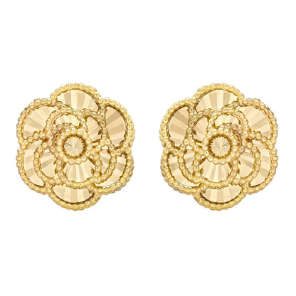 14kt Yellow Gold Rose Stud Earrings