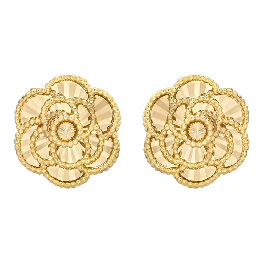 14kt Yellow Gold Rose Stud Earrings