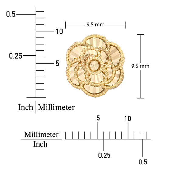 14kt Yellow Gold Rose Stud Earrings