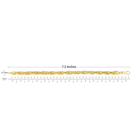 14kt Yellow Gold Multi Link Twist Bracelet