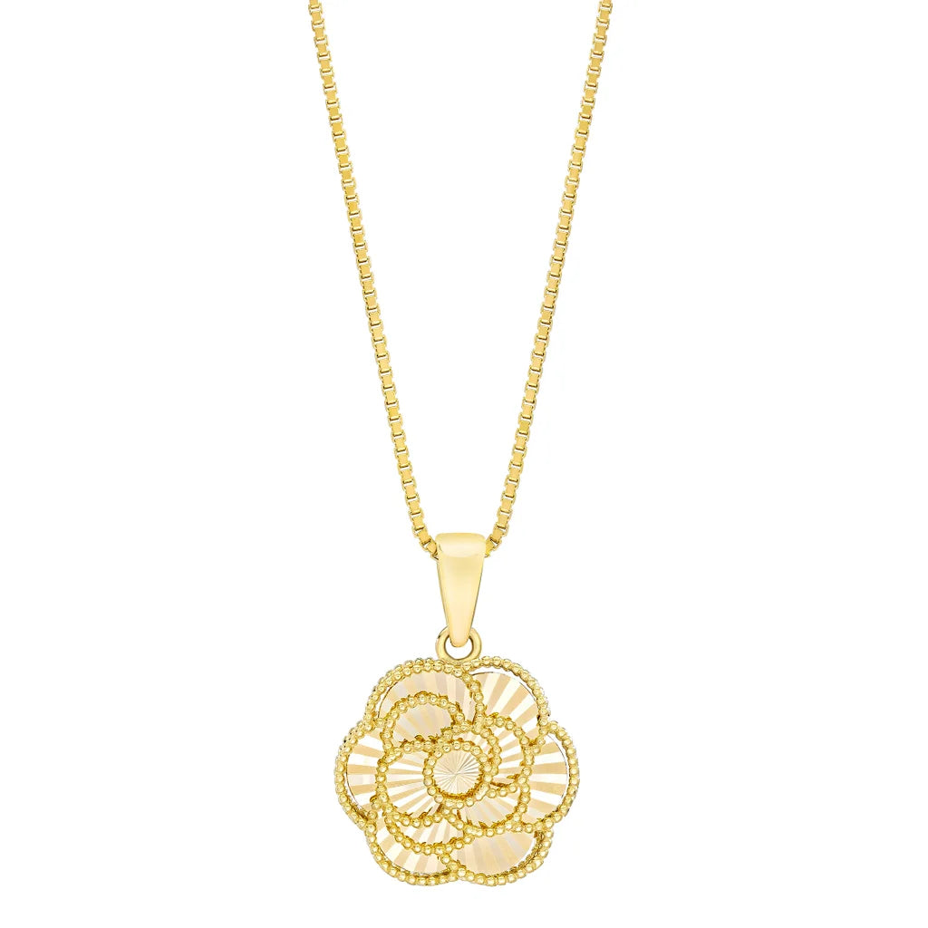 14kt Yellow Gold Rose Pendant