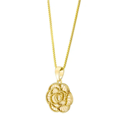14kt Yellow Gold Rose Pendant