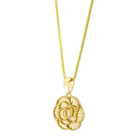 14kt Yellow Gold Rose Pendant