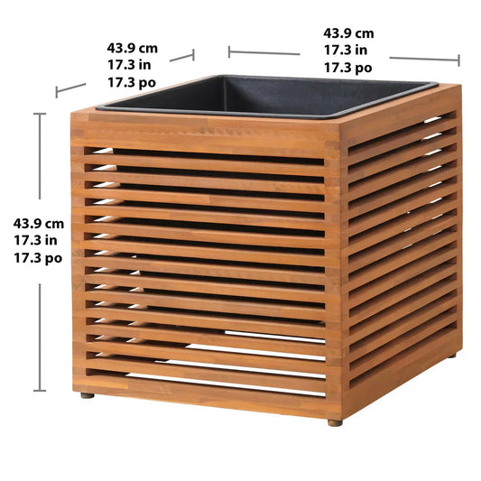 17" Acacia Wood Planter