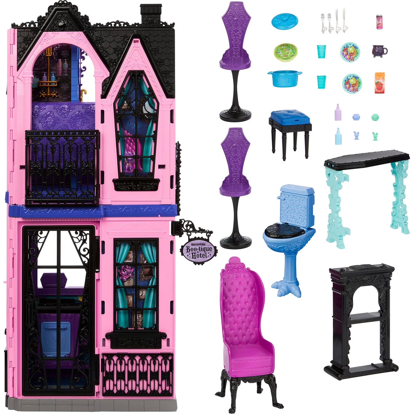 Boo-tique Hotel Doll House with 13+ Accessories