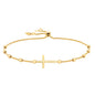 14kt Yellow Gold Cross Bolo Bracelet