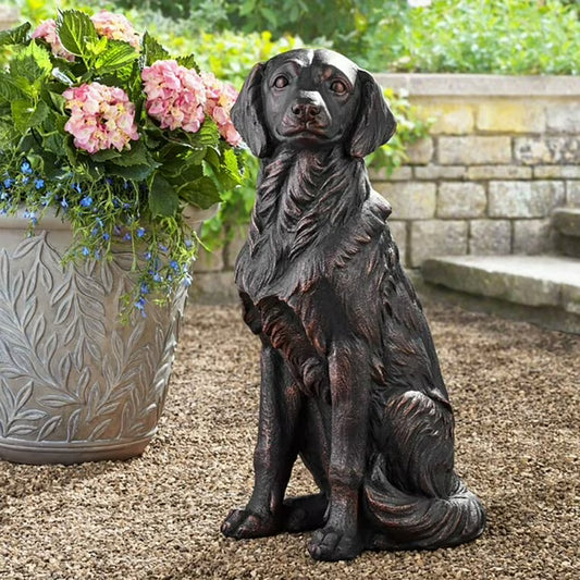 Sitting Golden Retriever Dog Statue