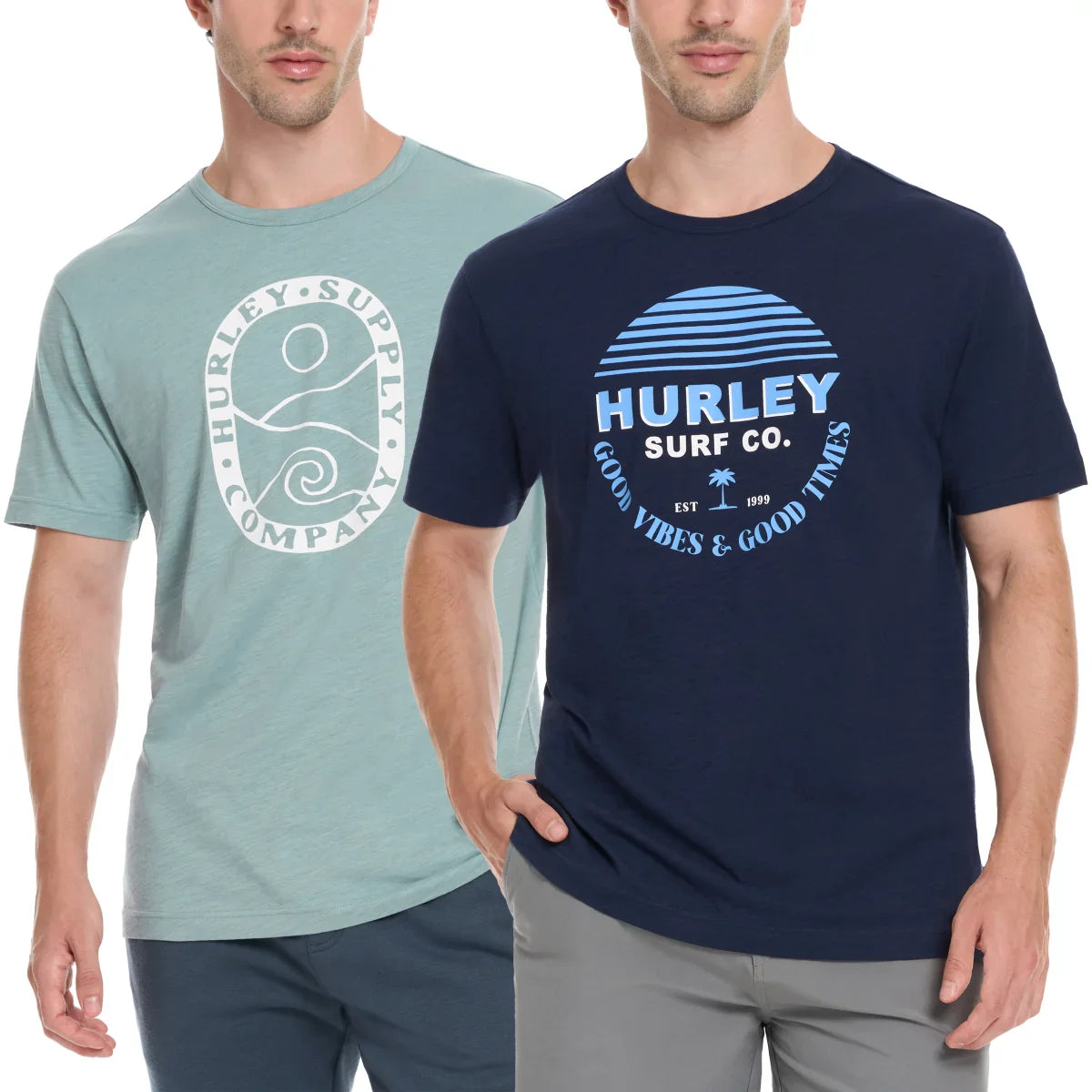 Hurley Men's Graphic Tee, 2-pack