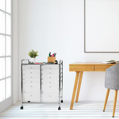 12-Drawer Rolling Organizer Cart