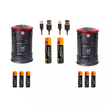 Dual Power LED Lanterns – 2-Pack, 200 Lumens