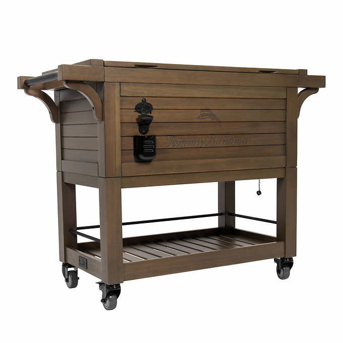 Rolling Wood Cooler, 100-quarts