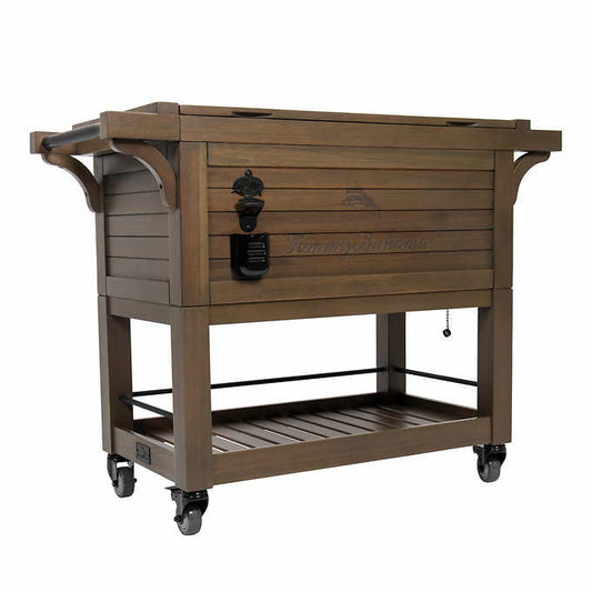 Rolling Wood Cooler, 100-quarts