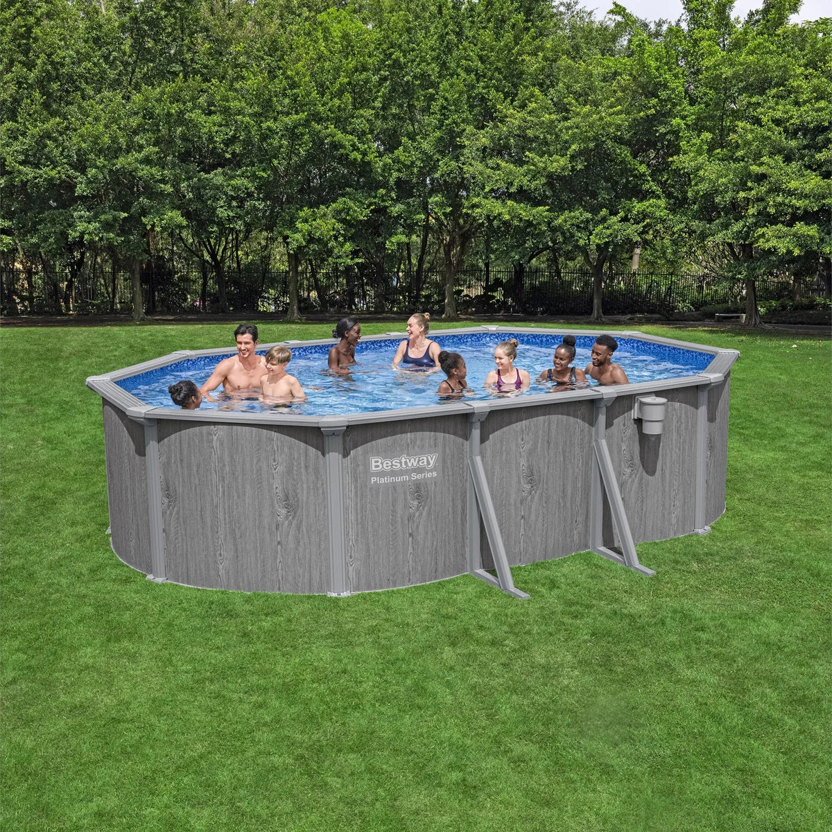 Above Ground Oval Shaped Pool Set
