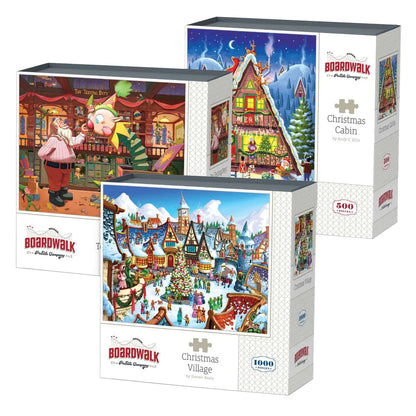 Boardwalk Assorted Jigsaw Puzzles, 3-pack