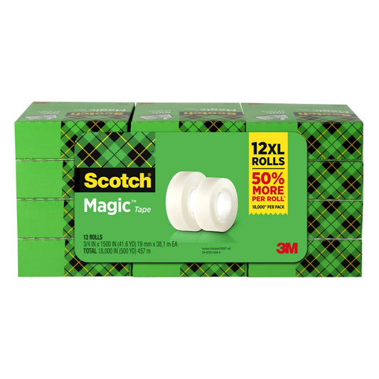 3M Scotch Magic Tape, 12-count