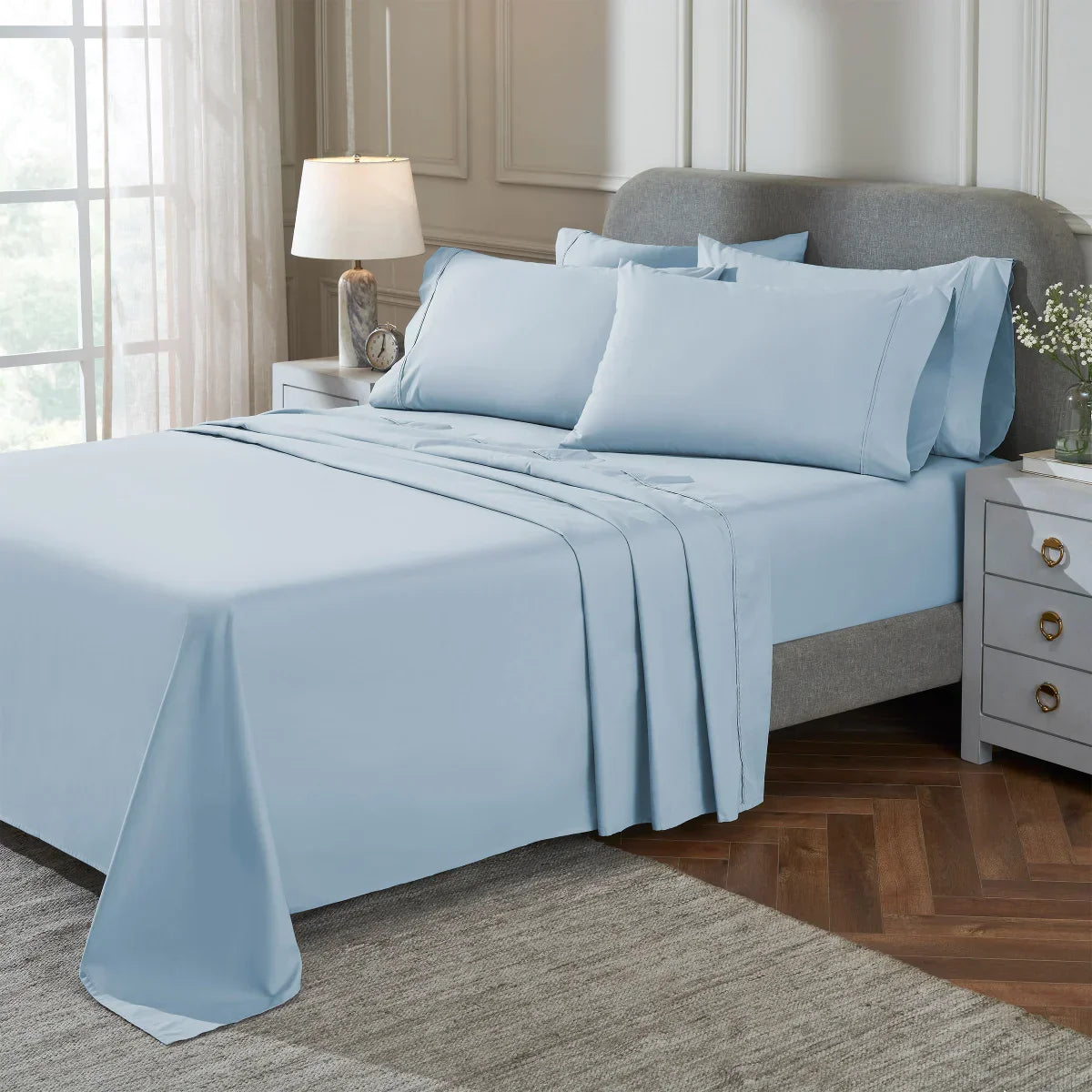 Therapedic 300 Thread Count 6-piece Peached Percale Sheet Set - Thumbnail 2