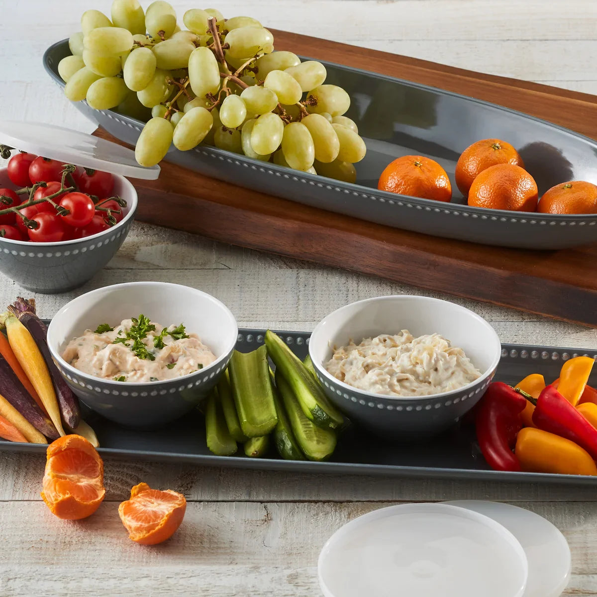 Pandex 5-piece Beaded Melamine Serveware Set - Thumbnail 5