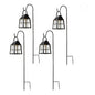 Deck Impressions Farmhouse-Style Solar LED Lanterns with Shepherd's Hooks – 4-Pack