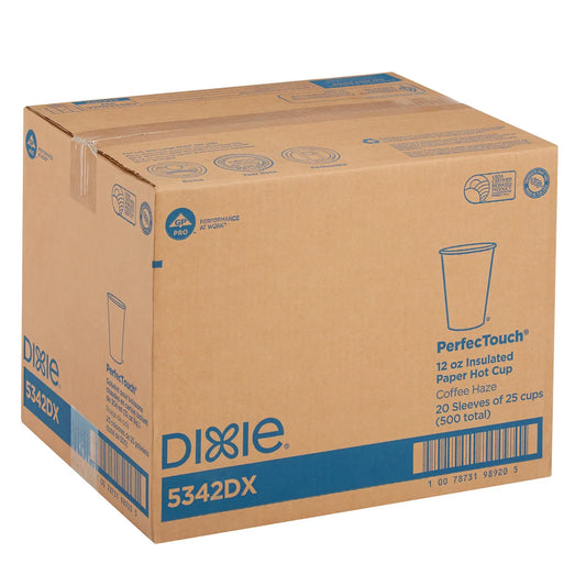 Dixie PerfecTouch, 500-count 12 oz Paper Hot Cup