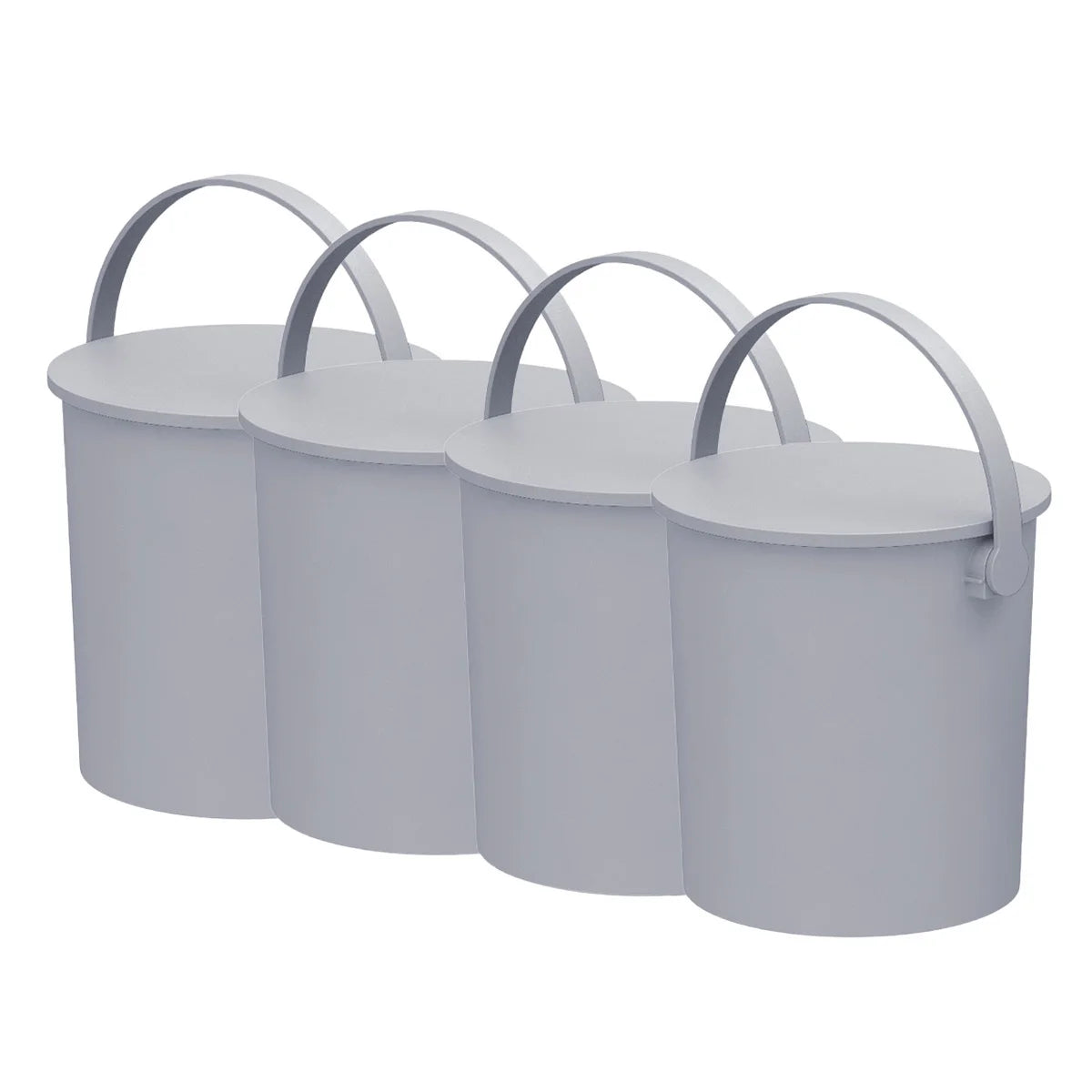 4-Gallon Decorative Storage Bucket with Lid & Handle, 4-pack