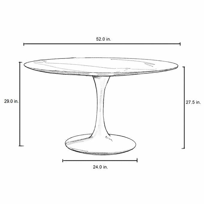 52" Round Quartz Dining Table
