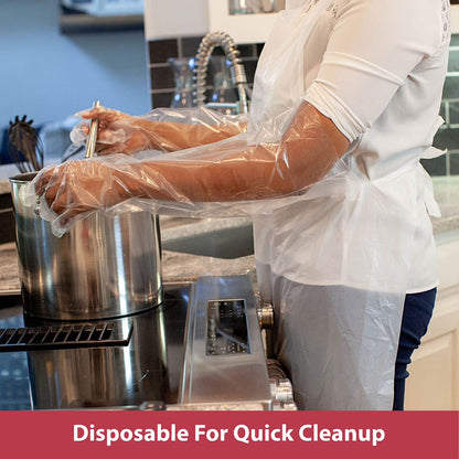 Disposable Waterproof Poly Aprons, White 100 ct.