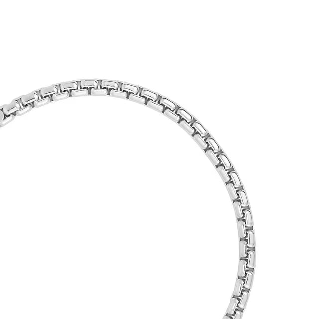 Oval Box Chain Bracelet in Sterling Silver
