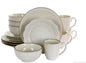 16-Piece Contessa Embossed Ivory Stoneware Dinnerware Set