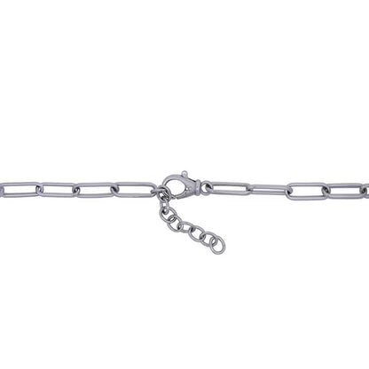 Open Heart Paperclip Chain Necklace in Sterling Silver