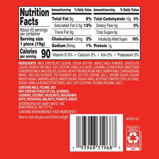 Milk Chocolate Pecan Caramel Clusters, 30.2 oz.