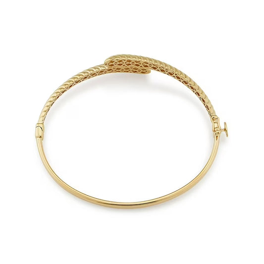 Twist Bypass Bangle Bracelet in 14K Gold
