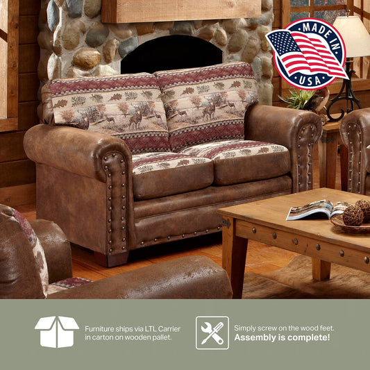 Deer Valley Loveseat With Solid Wood Frames