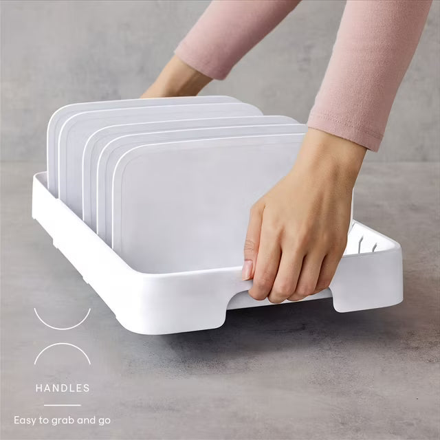 Food Container Lid Organizer, 40-Lid Capacity