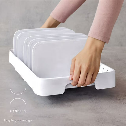 Food Container Lid Organizer, 40-Lid Capacity