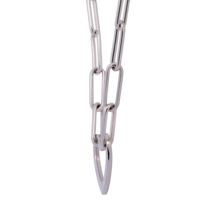 Open Heart Paperclip Chain Necklace in Sterling Silver