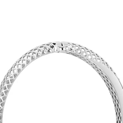 Hoop Earring and Bangle Bracelet Set in Sterling Silver