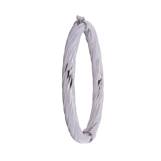Twisted Bangle Bracelet in Sterling Silver