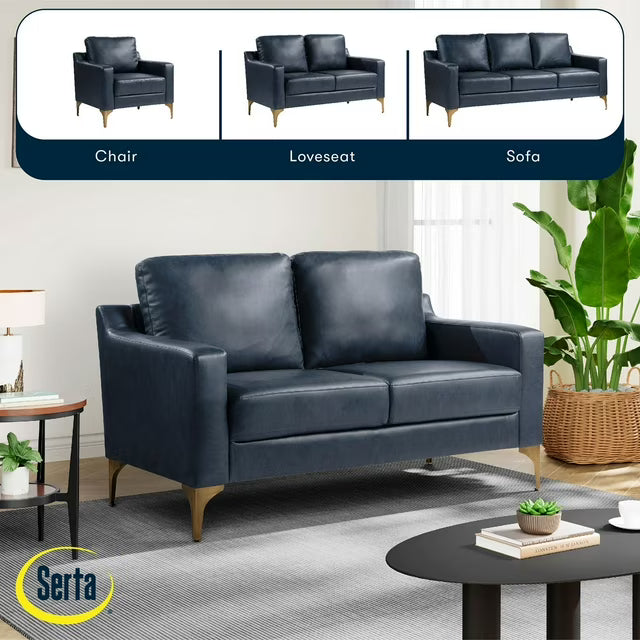 Fleming Faux Leather Loveseat