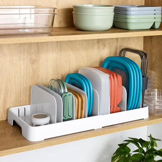 Food Container Lid Organizer, 40-Lid Capacity