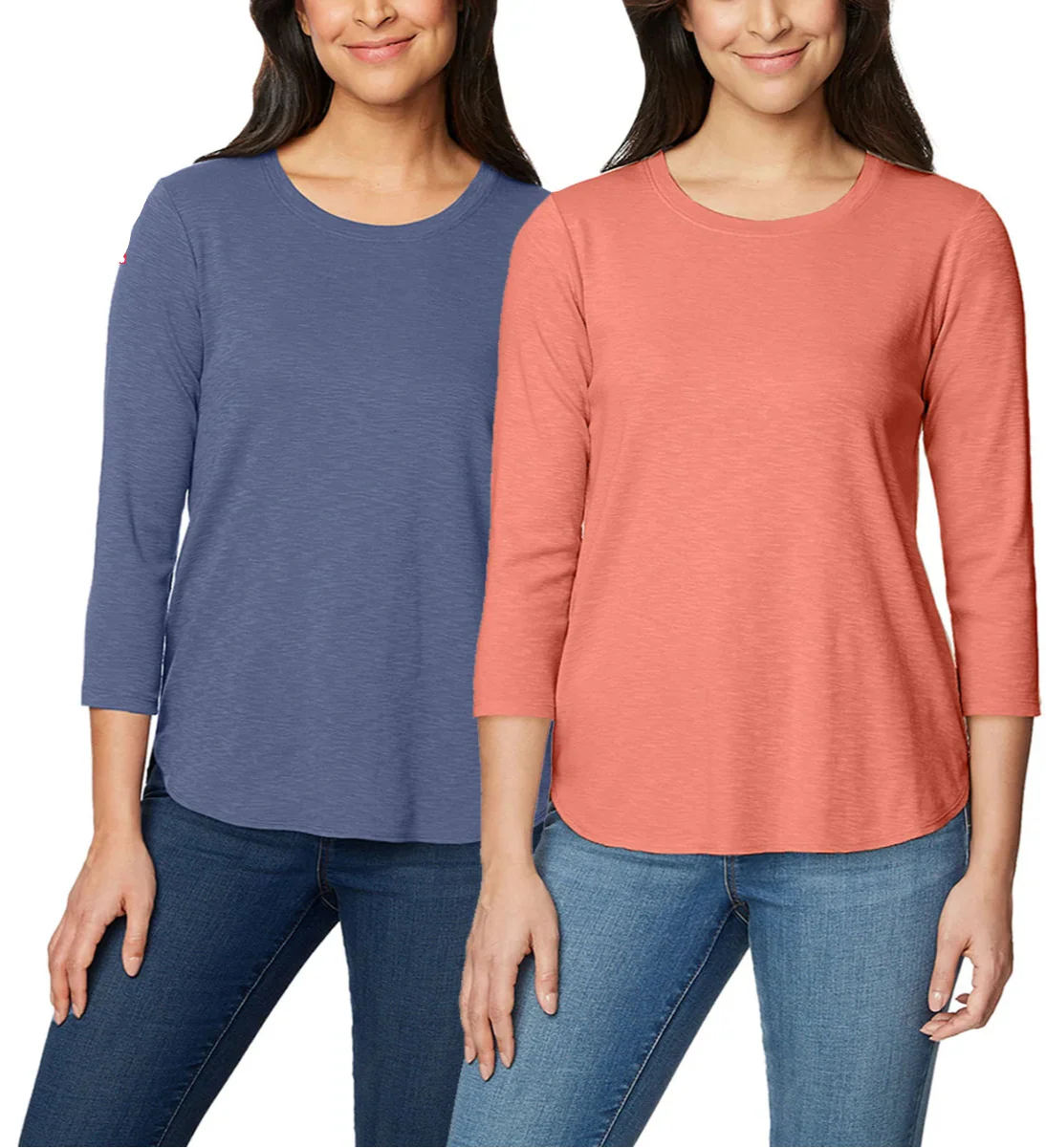 Kirkland Signature Women's Slub Tee, 2-pack