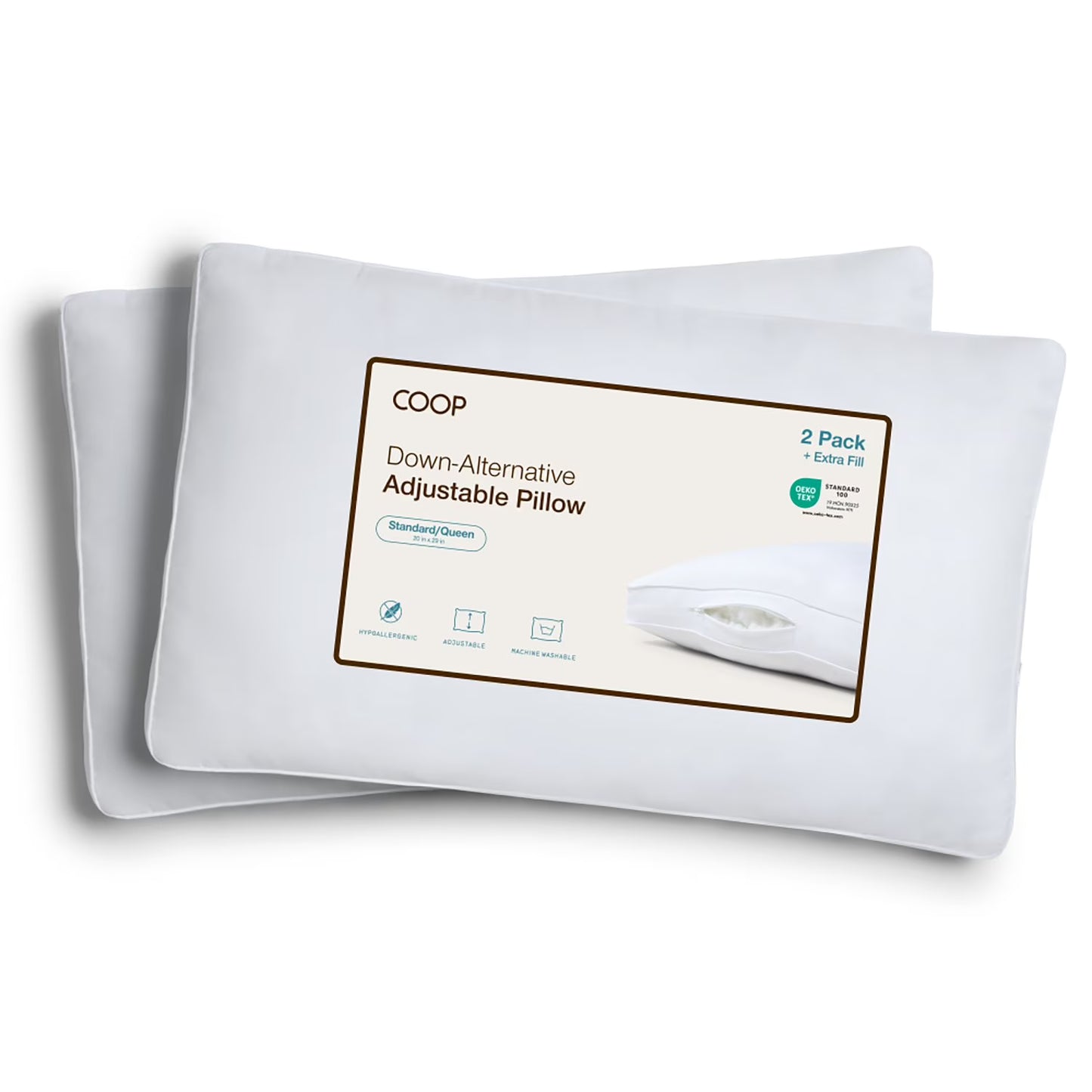 2-Pack Adjustable Down Alternative Pillows