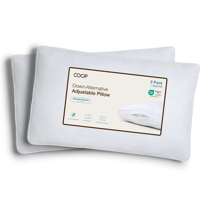 2-Pack Adjustable Down Alternative Pillows